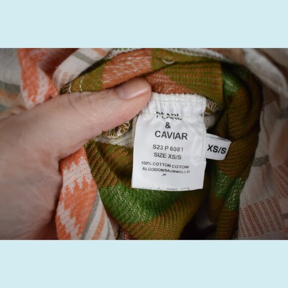 Pearl & Caviar Skirt Size XS Small Meteora Maxi Orange Green Tiered Grecian Boho - Picture 7 of 11